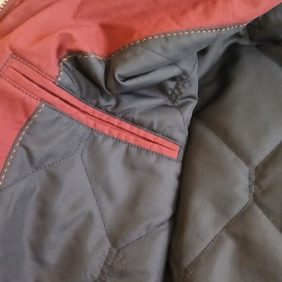 Jack Spade Men’s Bomber Jacket Large Burgundy Full Zip Ribbed Cuffs Casual Coat - Picture 11 of 16